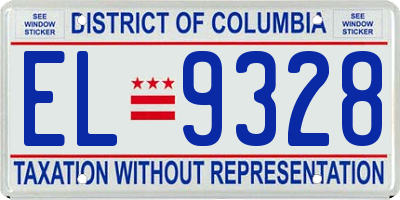 DC license plate EL9328