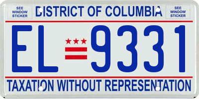 DC license plate EL9331