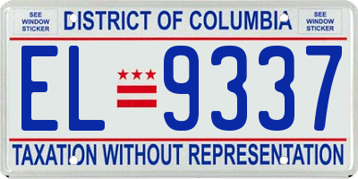 DC license plate EL9337