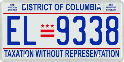 DC license plate EL9338