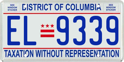 DC license plate EL9339