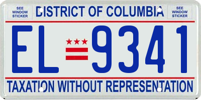 DC license plate EL9341