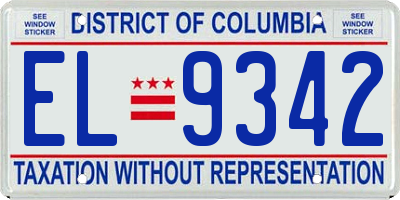 DC license plate EL9342