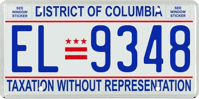 DC license plate EL9348