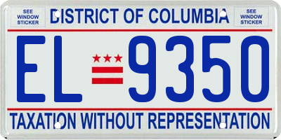 DC license plate EL9350