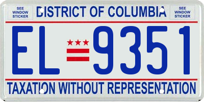DC license plate EL9351