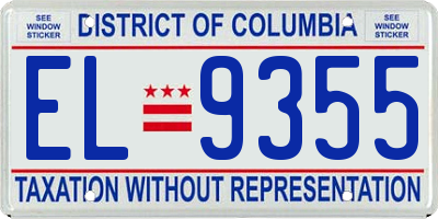 DC license plate EL9355