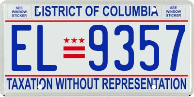 DC license plate EL9357