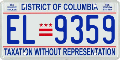 DC license plate EL9359