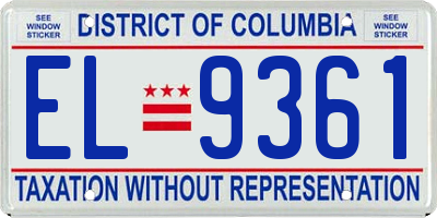 DC license plate EL9361