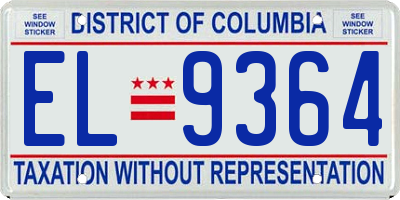 DC license plate EL9364
