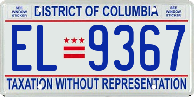 DC license plate EL9367