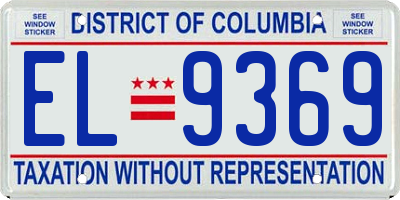 DC license plate EL9369