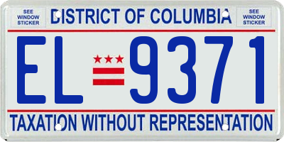 DC license plate EL9371