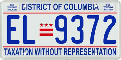 DC license plate EL9372