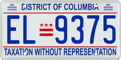 DC license plate EL9375