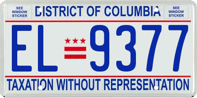 DC license plate EL9377