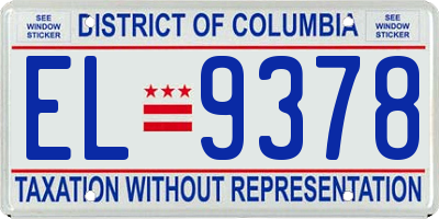 DC license plate EL9378