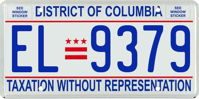 DC license plate EL9379