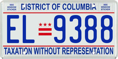 DC license plate EL9388