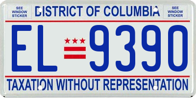 DC license plate EL9390