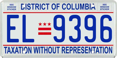 DC license plate EL9396