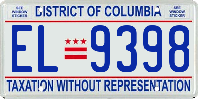 DC license plate EL9398