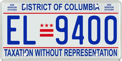 DC license plate EL9400