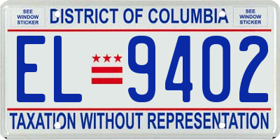 DC license plate EL9402