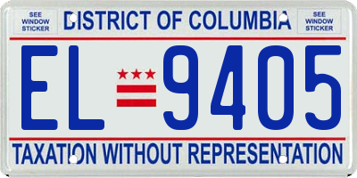 DC license plate EL9405