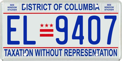 DC license plate EL9407