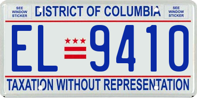 DC license plate EL9410