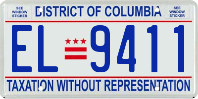 DC license plate EL9411