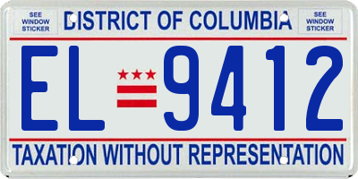 DC license plate EL9412