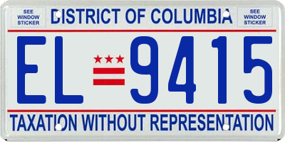 DC license plate EL9415