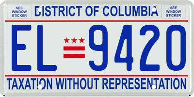 DC license plate EL9420