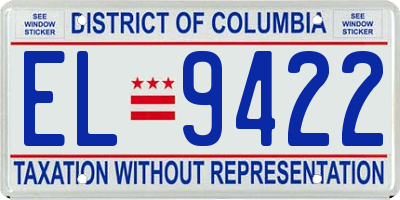 DC license plate EL9422
