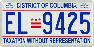 DC license plate EL9425