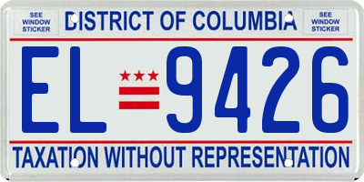 DC license plate EL9426