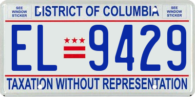 DC license plate EL9429