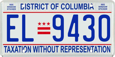 DC license plate EL9430