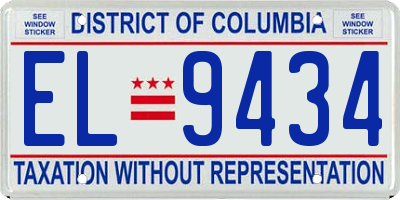 DC license plate EL9434