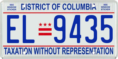 DC license plate EL9435