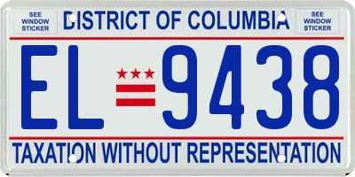 DC license plate EL9438