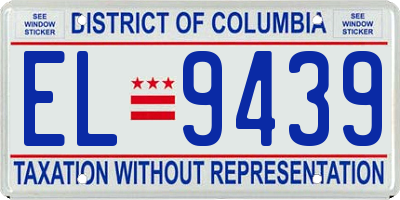 DC license plate EL9439