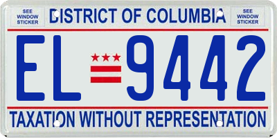 DC license plate EL9442