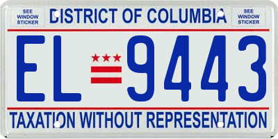 DC license plate EL9443