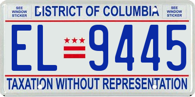 DC license plate EL9445