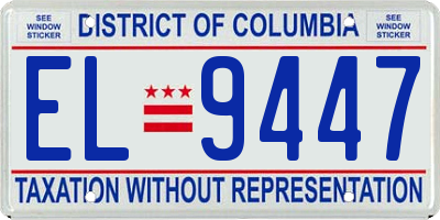 DC license plate EL9447