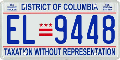 DC license plate EL9448